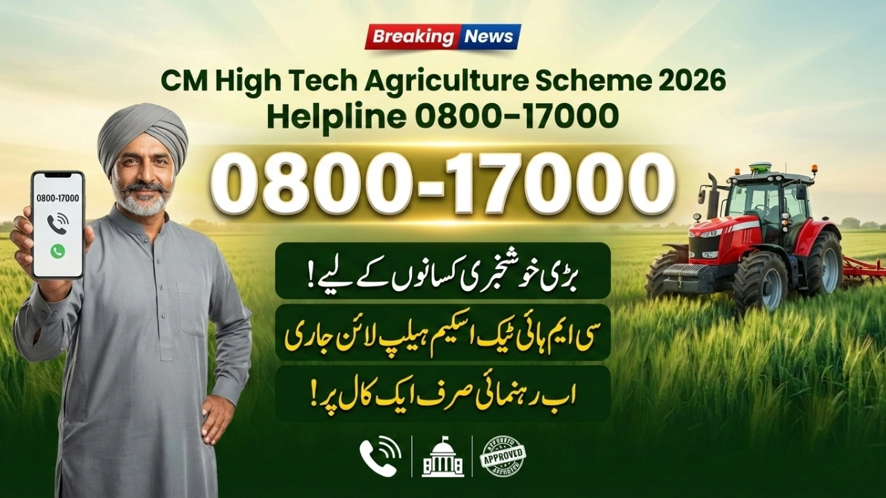 What is the CM High Tech Agriculture Scheme 2026 Helpline 0800-17000?